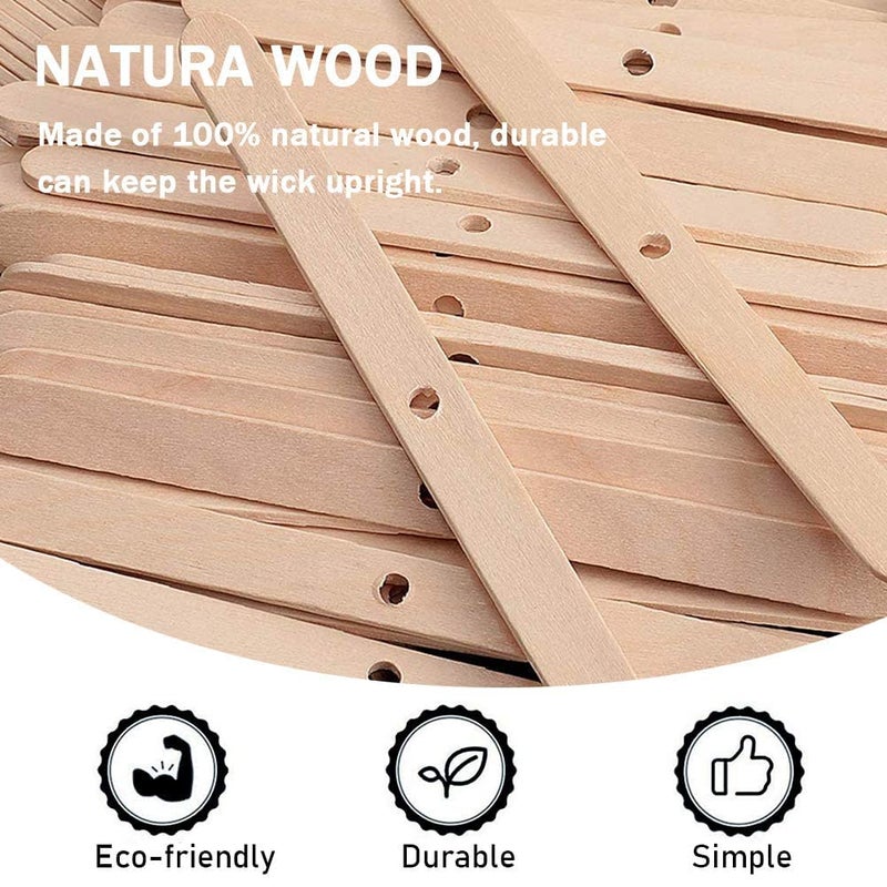 ANTUNIHOD Wooden Candle Wick Holders Pack of 150pcs Wick Centering Devices Candle Wick Bars for Candle Making â€¦ (4.5inch - 150pcs) - Image 3